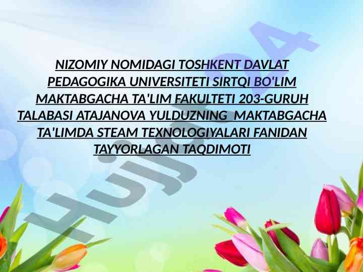 Steam texnologiyalari va tasviriy faoliyatga o'rgatish