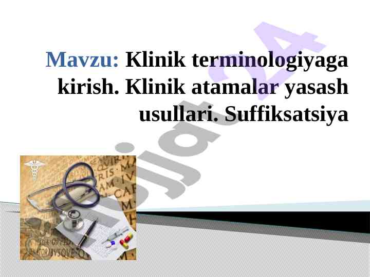 Klinik terminologiyaga kirish va atamalarni tahlil qilish