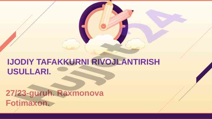 Ijodiy tafakkurni rivojlantirish usullari