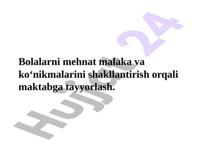 Bolalarni mehnat malaka va ko‘nikmalarini shakllantirish