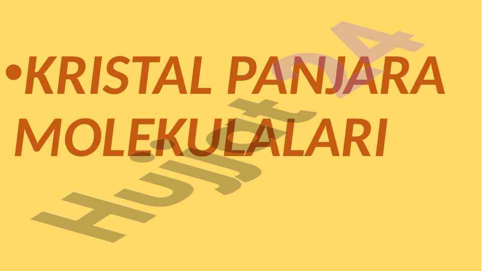 Kristal panjara molekulararining tahlili