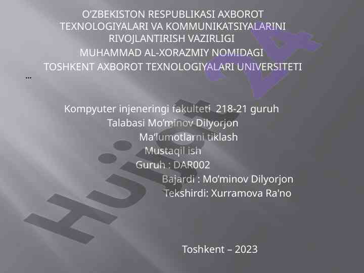 Ma'lumotlarni qayta tiklash tizimlari haqida