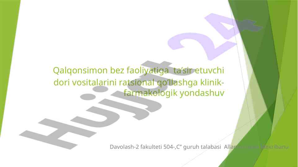 Qalqonsimon bez faoliyatiga ta'sir etuvchi dori vositalari