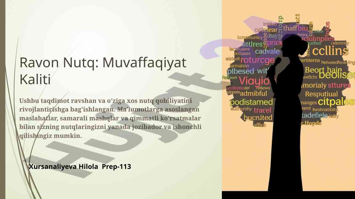 Ravon nutq: muvaffaqiyat kaliti ta'limi
