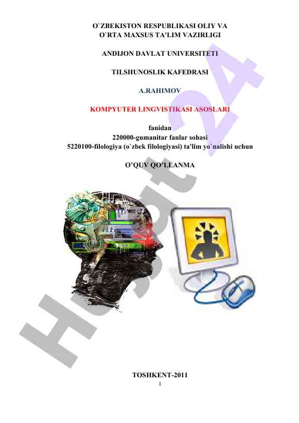 Kompyuter linguistikasi asoslari o‘quv qo‘llanma