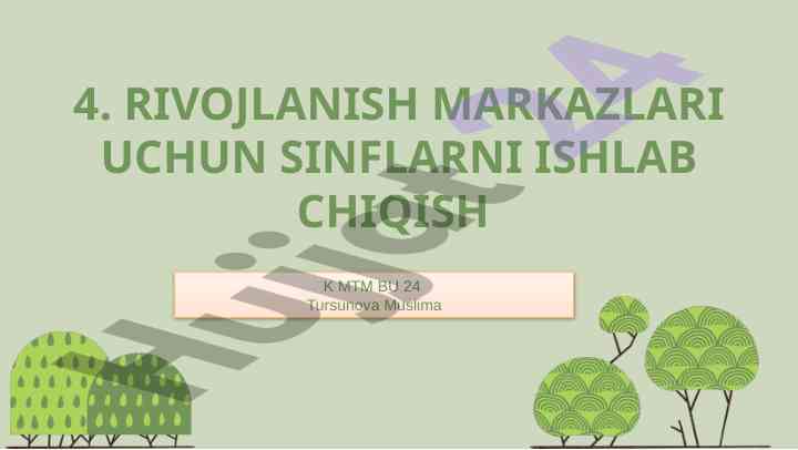Rivojlantiruvchi muhit maktabgacha ta'limda
