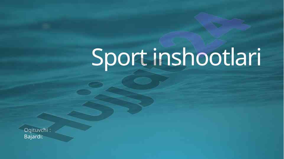 Sport inshootlarining qurilishi va dizayni