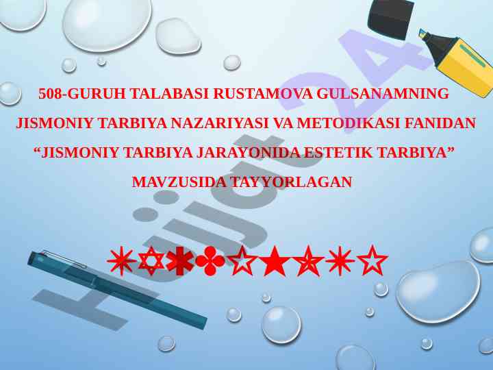 Jismoniy tarbiya jarayonida estetik tarbiya