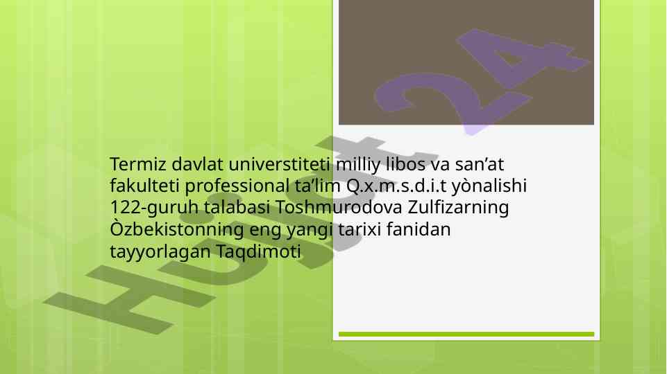 Milliy urf odatlar an'analarning qayta tiklanishi