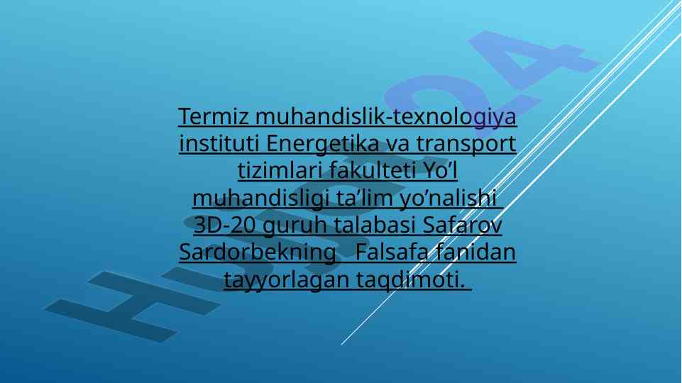 Falsafa fani bo'yicha aristotel taqdimoti