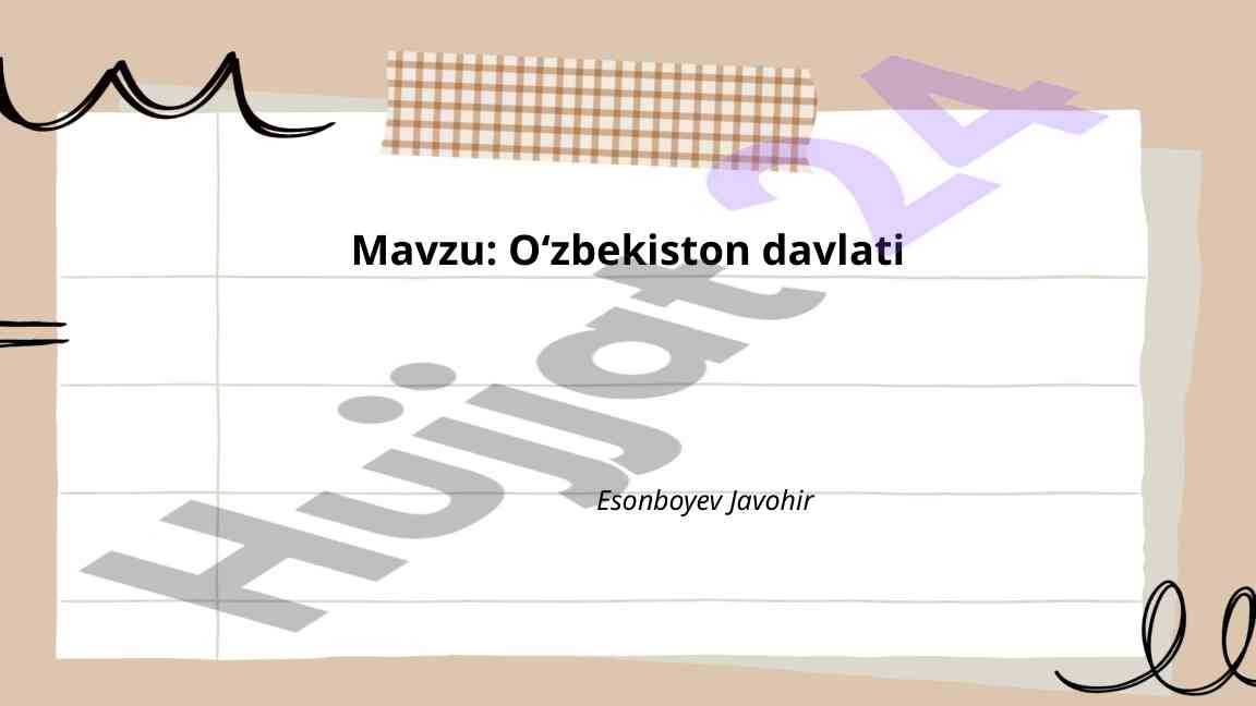 O'zbekiston Davlati Haqida Referat