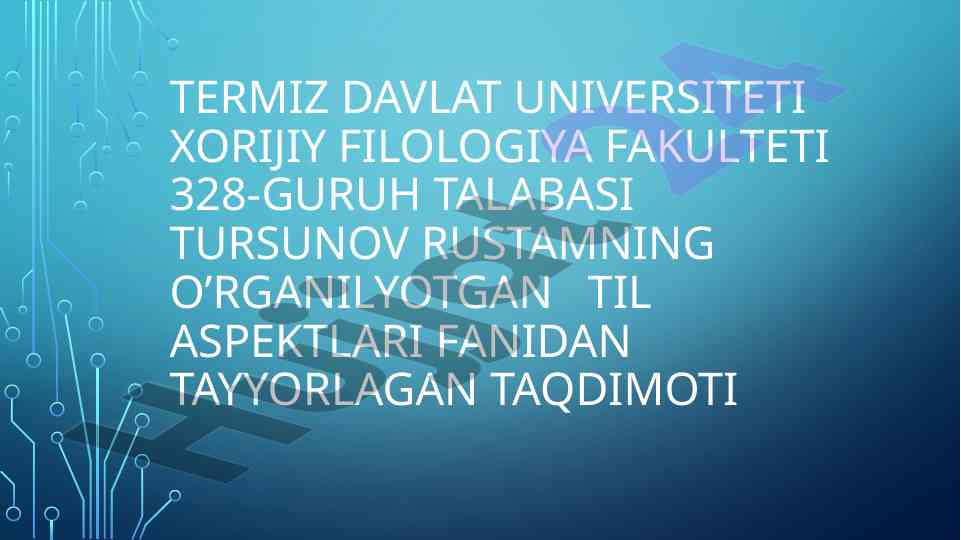 O’rganilyotgan til aspektlari taqdimoti