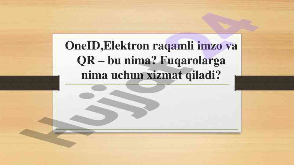 Oneid elektron raqamli imzo va qr tizimlari