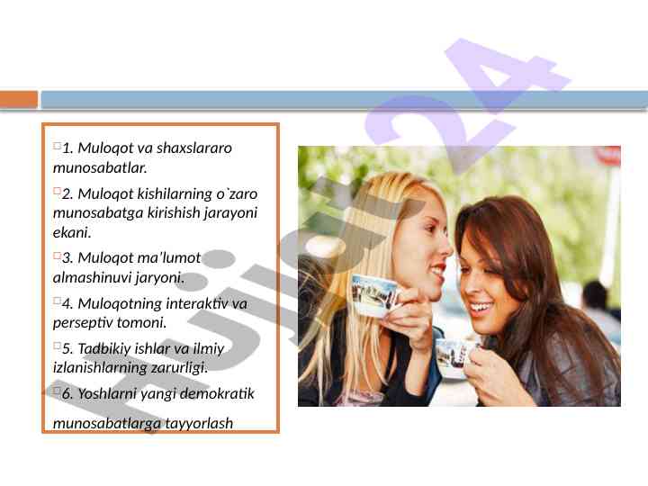 Muloqot va shaxslararo munosabatlar bo‘yicha tahlil