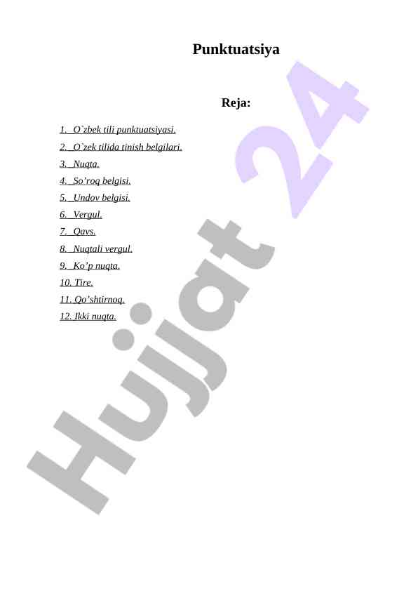 O'zbek tili punktuatsiyasi asosiy tamoyillari