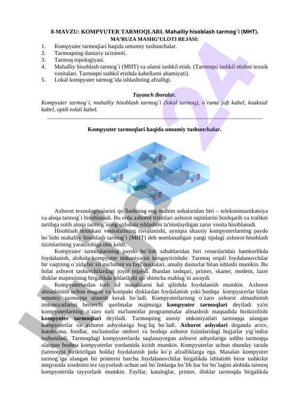 Kompyuter tarmoqlari va mahalliy hisoblash tarmog'i