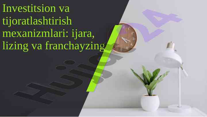 Investitsion va tijoratlashtirish mexanizmlari tahlili
