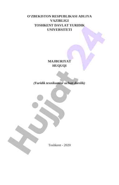Majburiyat huquqi darsligi yuridik texnikumlar uchun