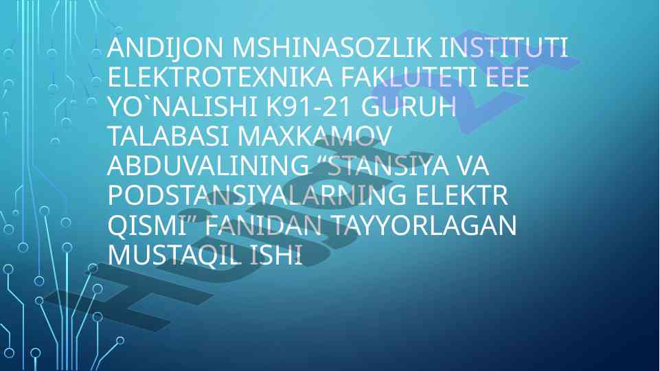 Turbogeneratorlar va gidrogeneratorlar taqdimoti