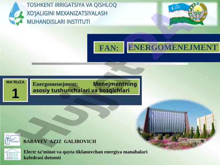 Energomenejment asosiy tushunchalari va bosqichlari