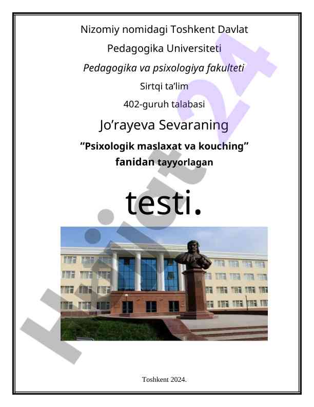 Psixologik maslaxat va kouching testi