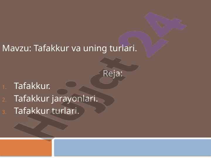 Tafakkur va uning turlari