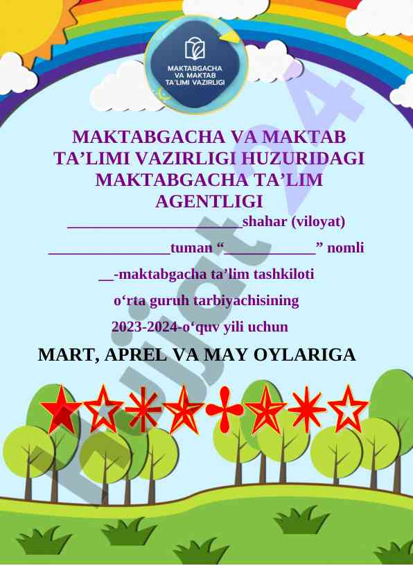 Maktabgacha ta’lim tashkilotining ishlar hisoboti
