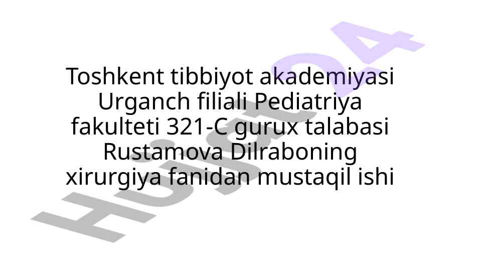 Kuyish kasalligi mavzusida mustaqil ish