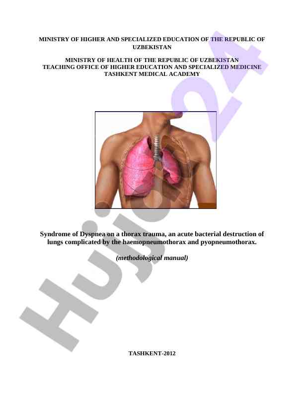 Dyspnea syndrome methodological manual for higher education