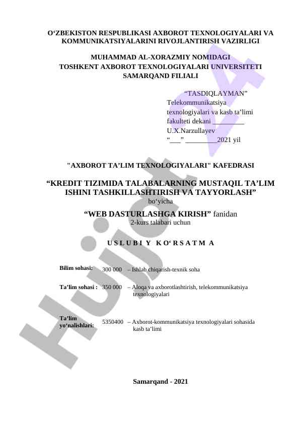 Kredit tizimida talabalarning mustaqil ta’limi