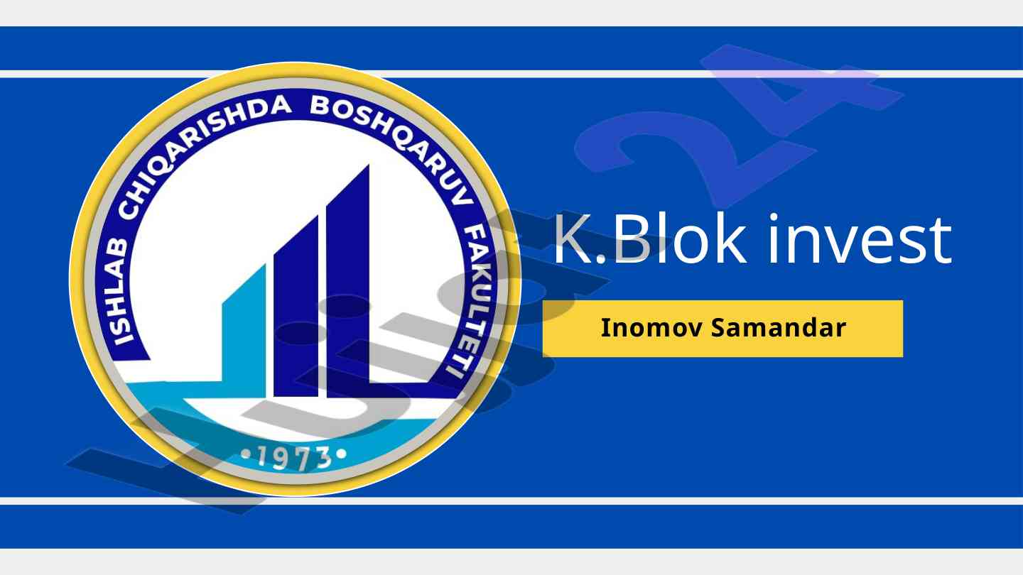 K.blok invest beton aralashmalari va qurilish texnologiyalari
