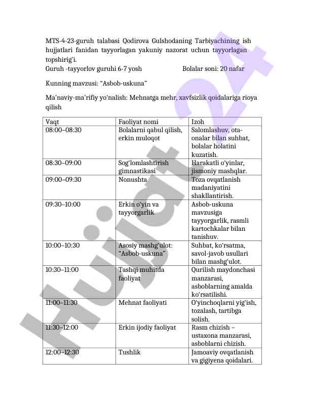 Elementar matematika faoliyati maktabgacha ta'limda