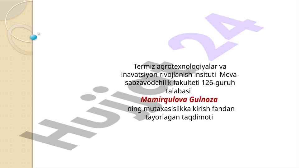 Texnik ekinlar mahsulotlarini dastlabki qayta ishlash