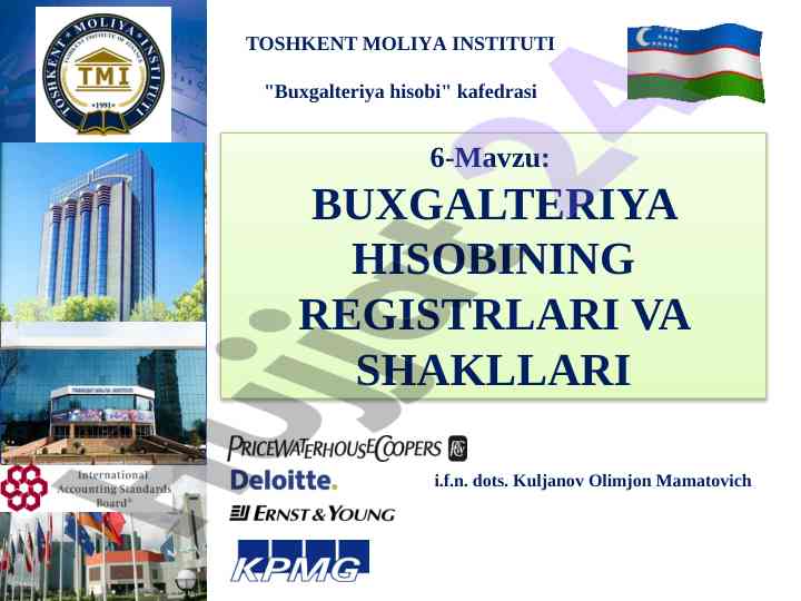 Buxgalteriya hisobining registrlari va shakllari