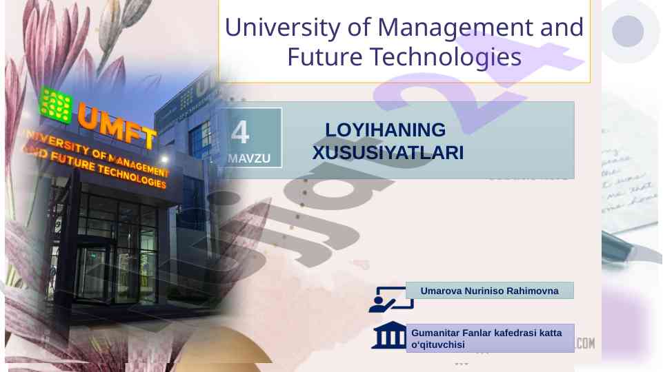 Akademik yozuv va loyihalarning xususiyatlari