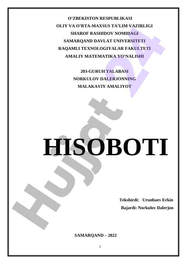 Amaliy matematikada chiziqli tenglamalar tahlili