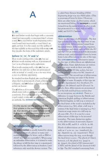 Understanding the indefinite articles a and an