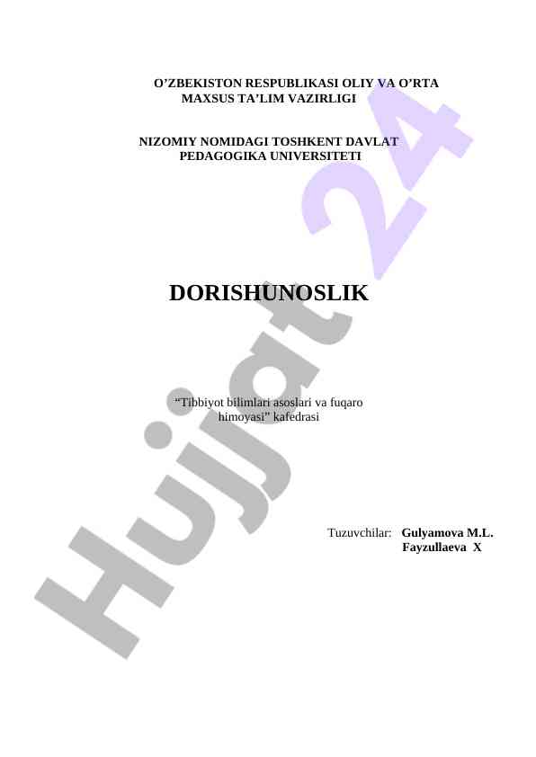 Dorixona qonunchiligi va retseptlarni asosiy qoidalari