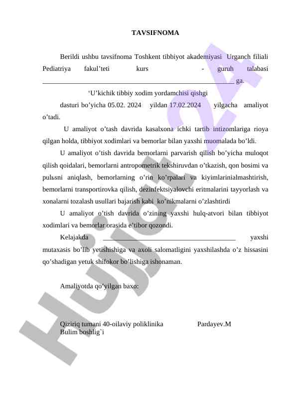 Tibbiyot amaliyoti va bemorlar bilan muloqot