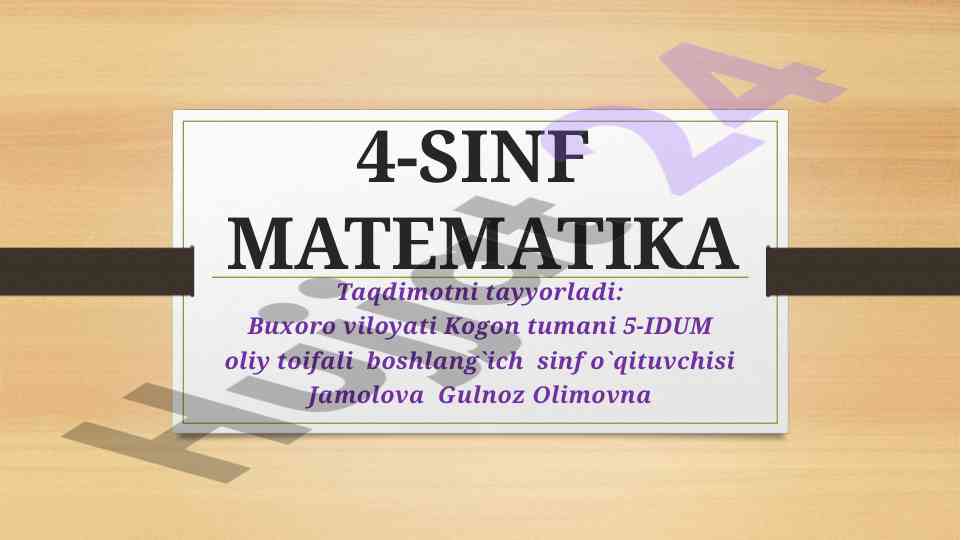 4-sinf matematika harakatga doir masalalar