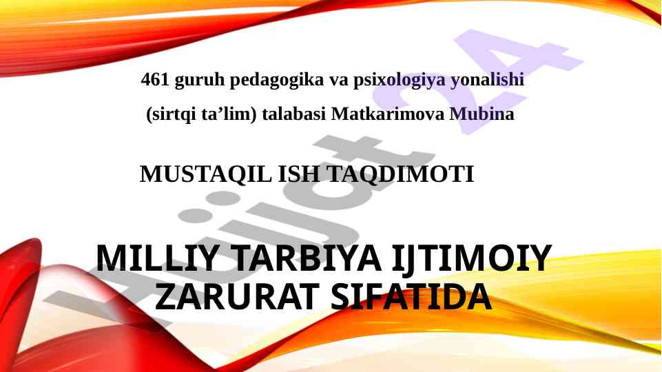 Tarbiya metodlari haqida taqdimot