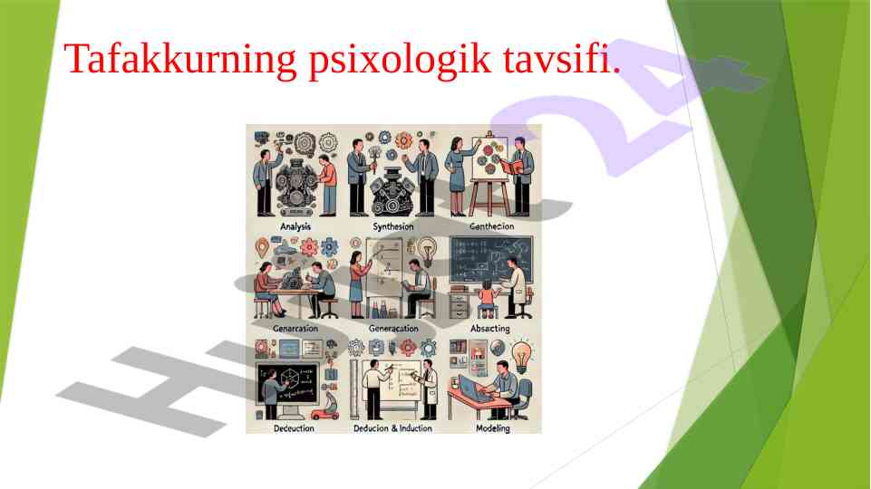 Tafakkurning psixologik tavsifi va turlari