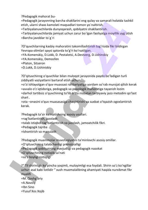 Pedagogik mahorat va ta‘sir ko‘rsatish usullari