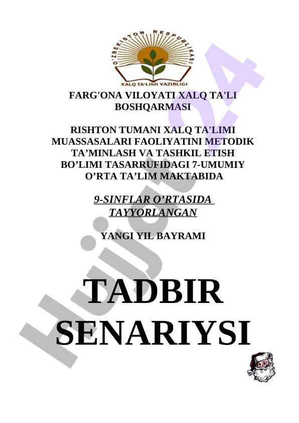 Yangi yil bayrami tadbir senariysi