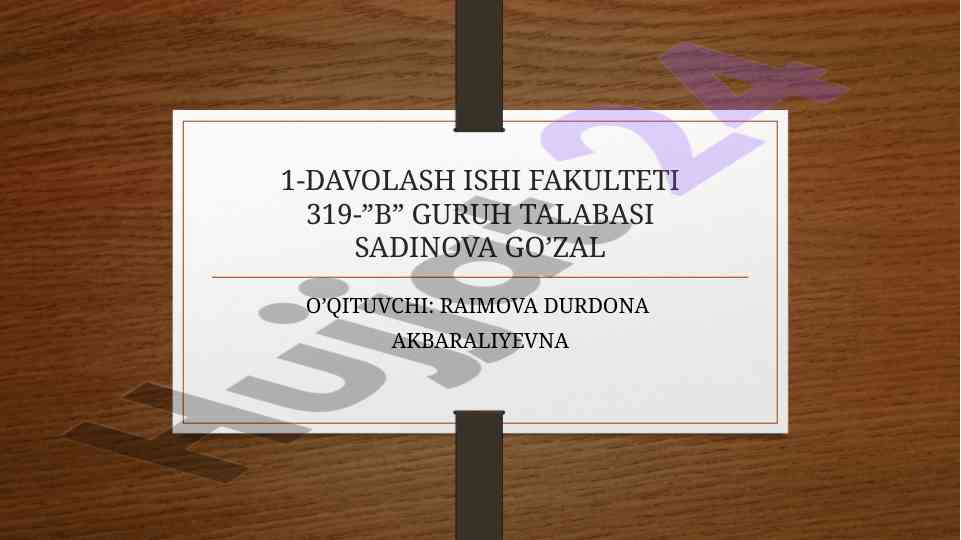 Qon quyish paytida infeksion asoratlari nazariyasi