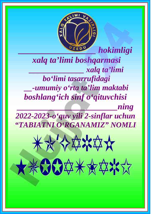 Tabiatni o‘rganamiz to‘garak a‘zolari haqida ma’lumot