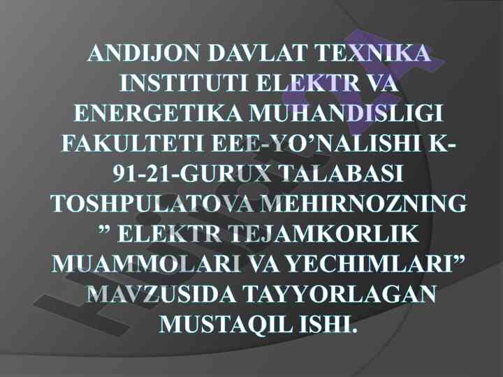 O‘zbekiston energetika sektoridagi o‘zgarishlar