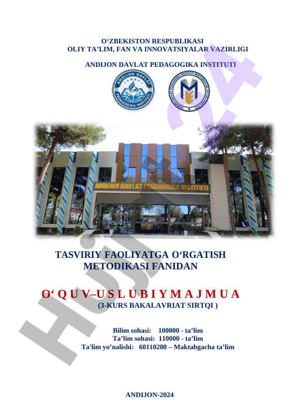 Tasviriy faoliyatga o‘rgatish metodikasi bo‘yicha majmua