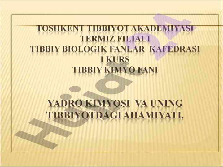 Radiatsiya ta'siri va tibbiyotdagi radioizotoplar