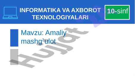 Ms access 2010 da forma yaratish va ma’lumotlar